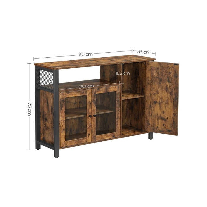 Vasagle Sideboard Cabinet Industrial, Brown/Black