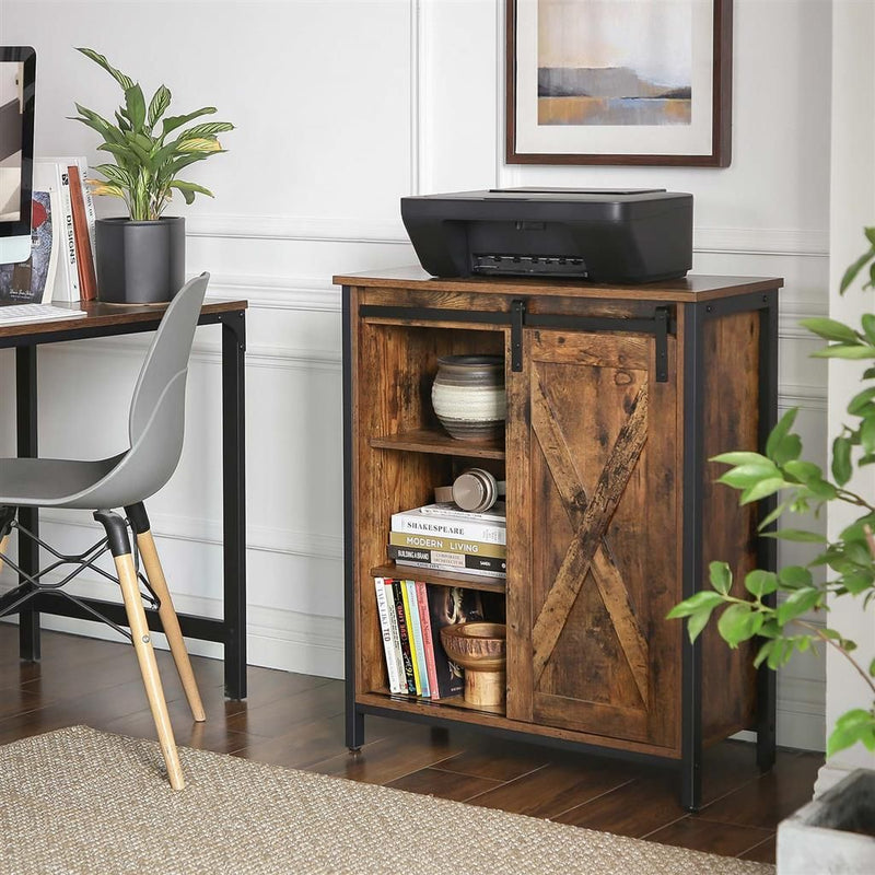 Vasagle Small Side Cabinet Sideboard, Brown/Black