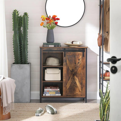 Vasagle Small Side Cabinet Sideboard, Brown/Black