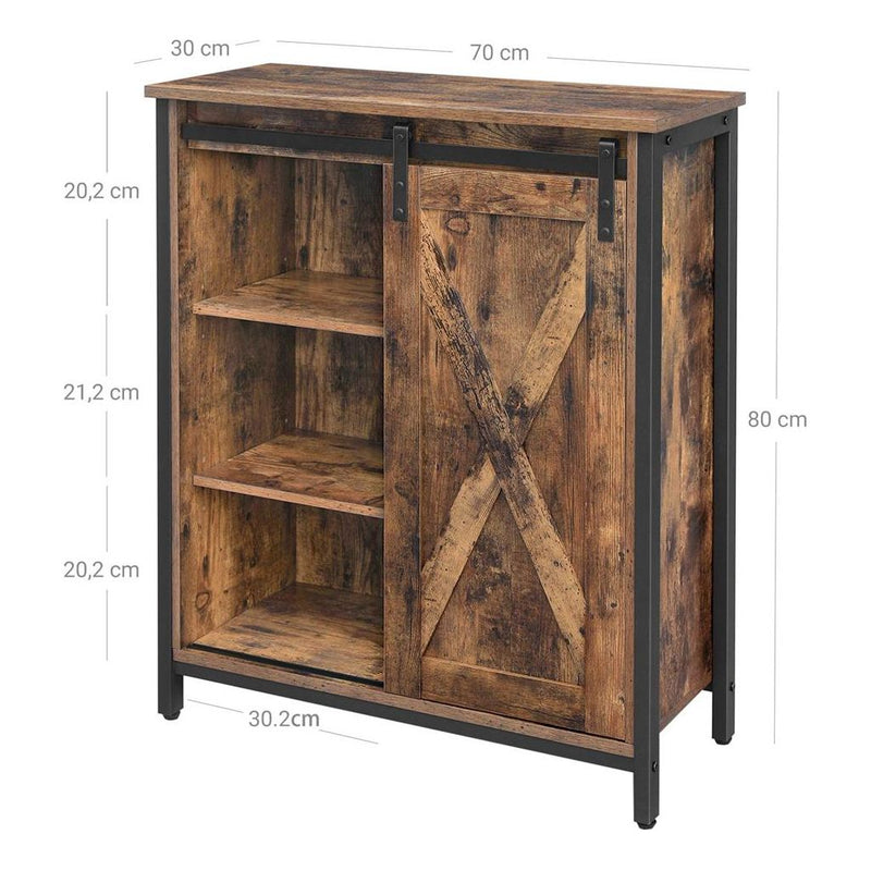 Vasagle Small Side Cabinet Sideboard, Brown/Black