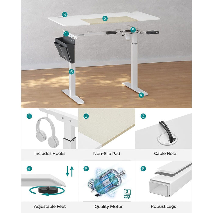 Electric Standing Desk White