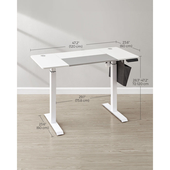 Electric Standing Desk White Grey