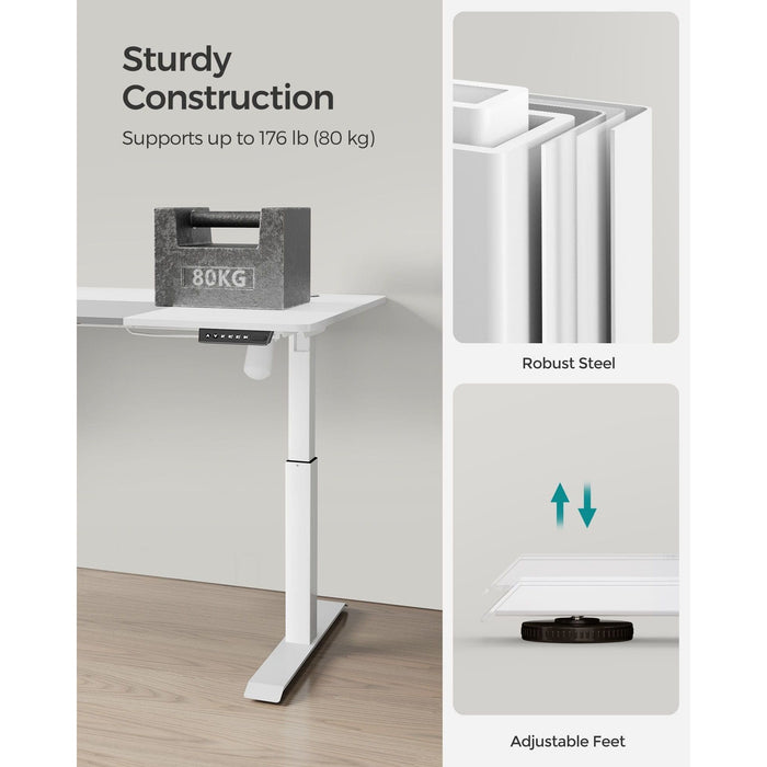 Electric Standing Desk White Grey