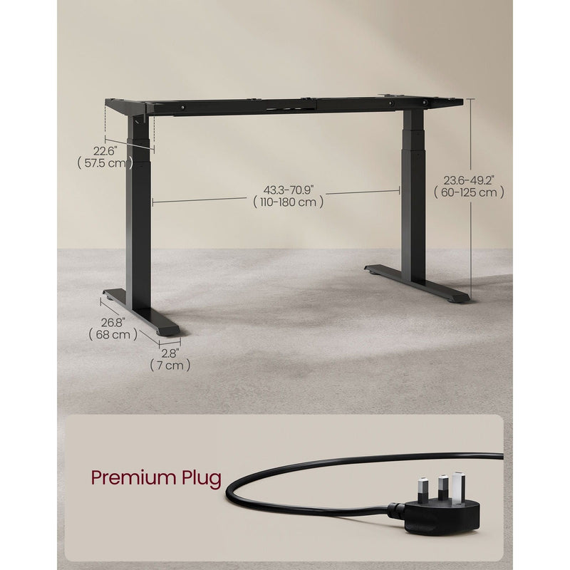 Vasagle Black Electric Stand Up Desk Frame 