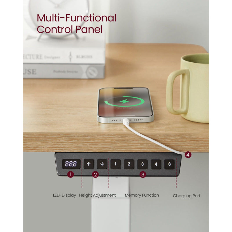 Vasagle White Electric Stand Up Desk Frame
