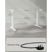 Vasagle White Electric Stand Up Desk Frame