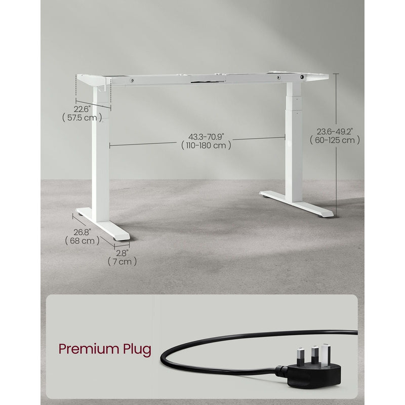 Vasagle White Electric Stand Up Desk Frame