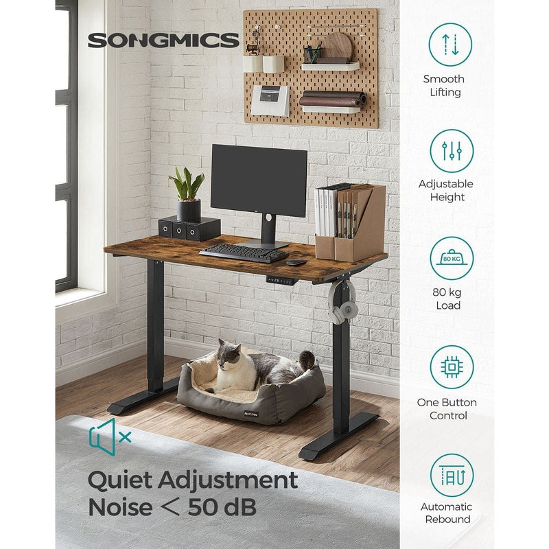 Vasagle Electric Standing Desk For Home Office, Rustic Brown - Low noise, memory presets