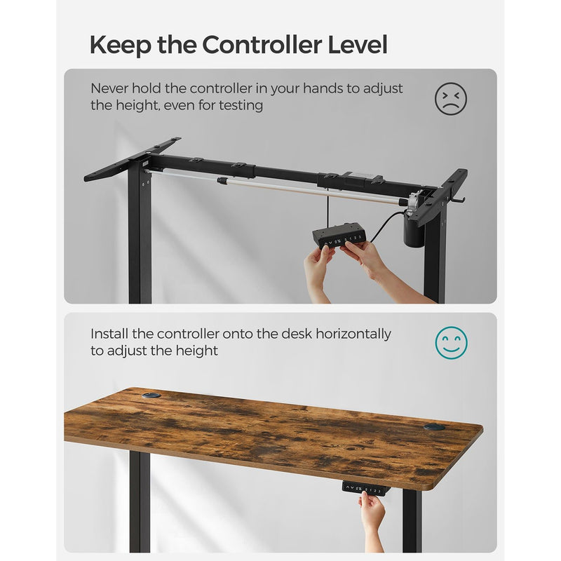 Vasagle Electric Standing Desk For Home Office, Rustic Brown - Low noise, memory presets