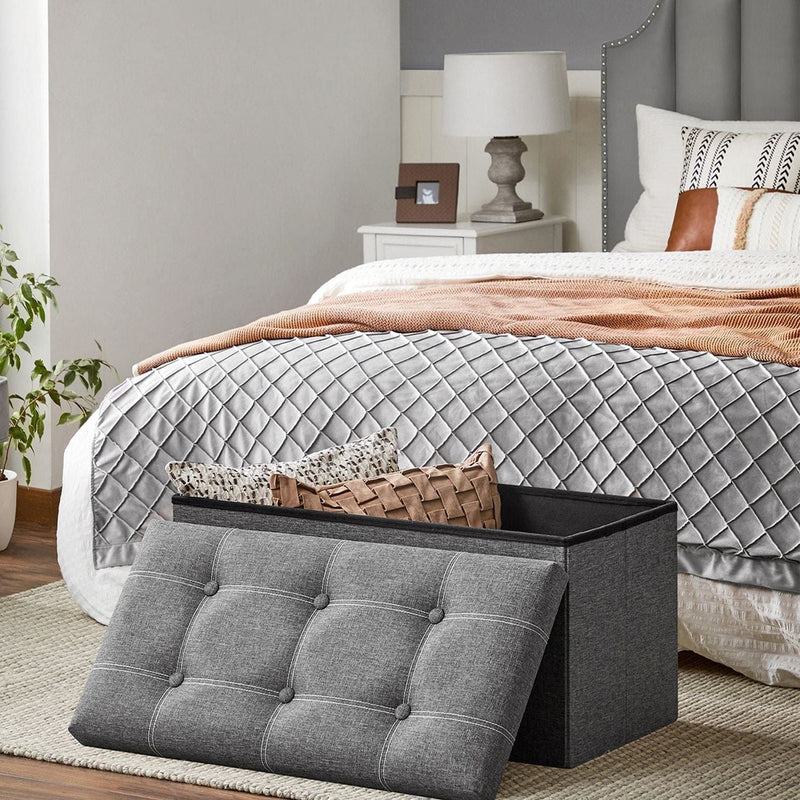 Grey Ottoman Storage Box Songmics