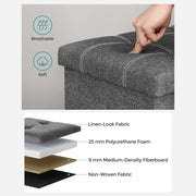 Grey Ottoman Storage Box Songmics