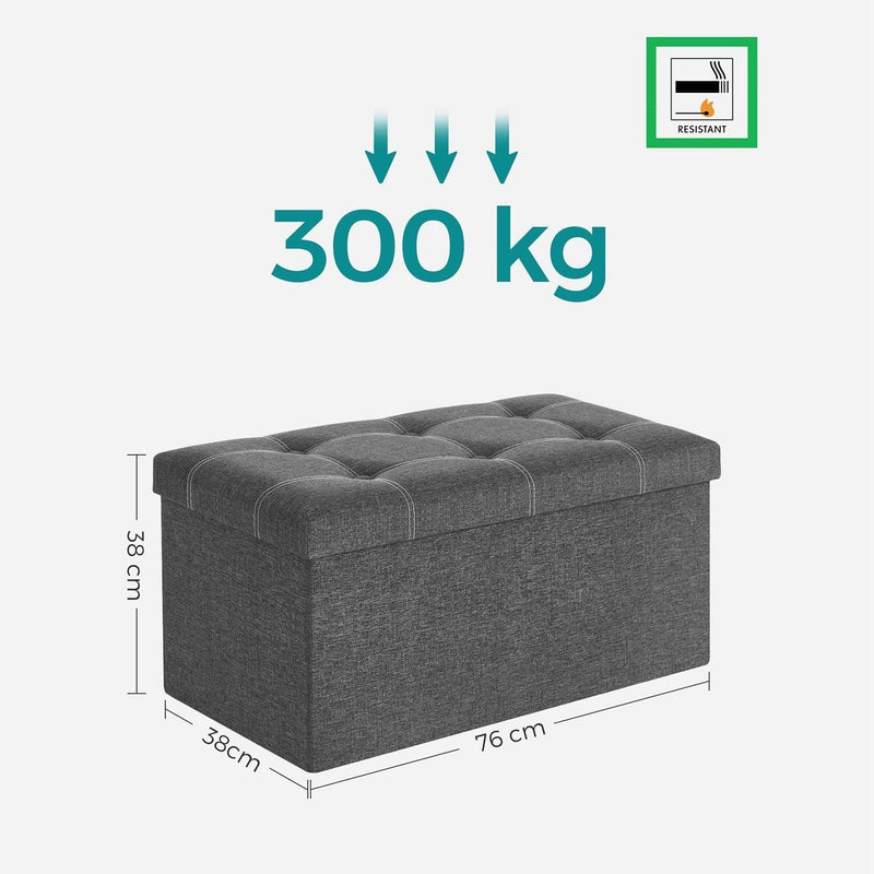 Grey Ottoman Storage Box Songmics
