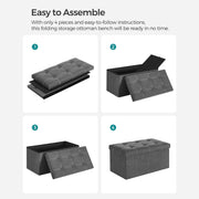 Grey Ottoman Storage Box Songmics