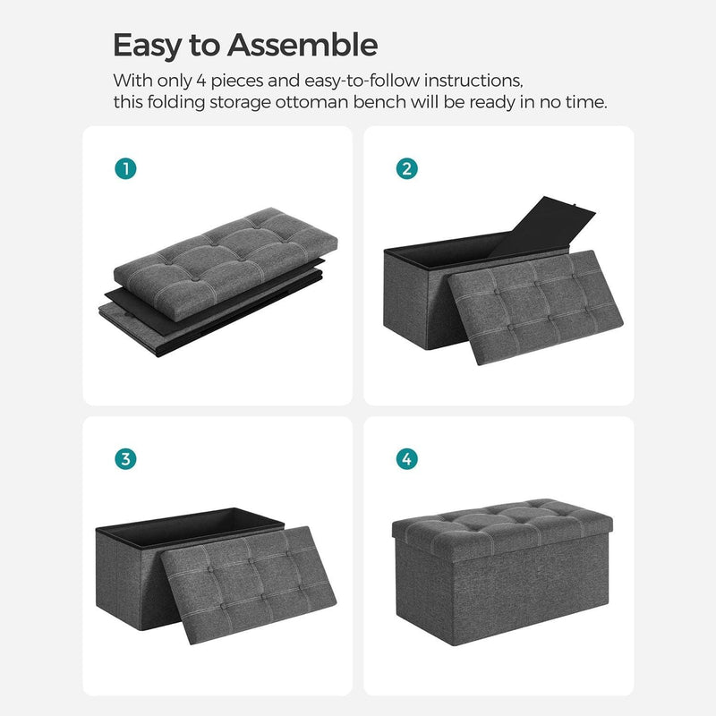 Grey Ottoman Storage Box Songmics