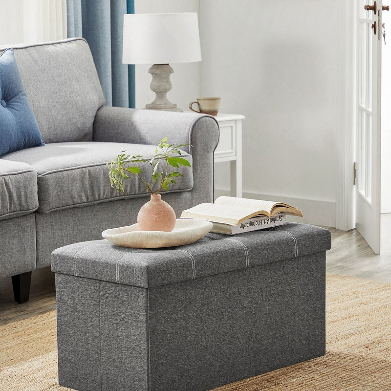 Grey Ottoman Storage Box Songmics