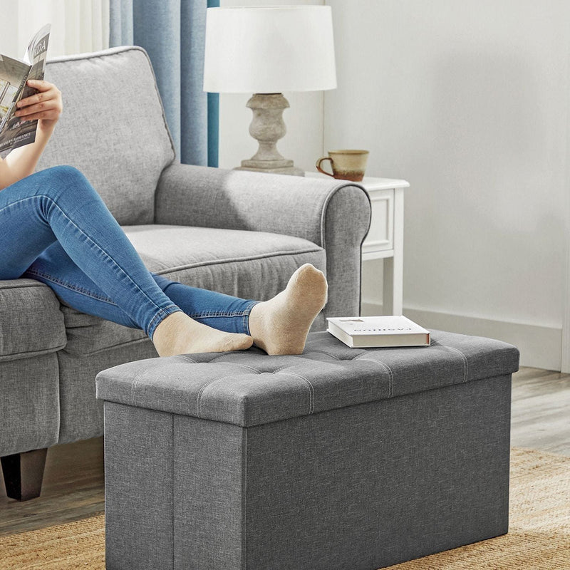 Grey Ottoman Storage Box Songmics