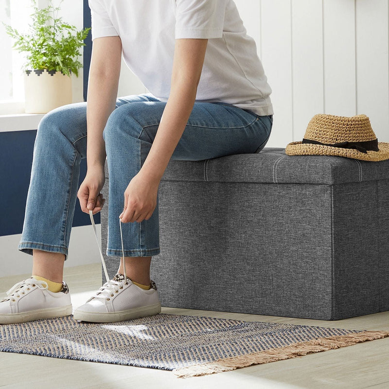 Grey Ottoman Storage Box Songmics