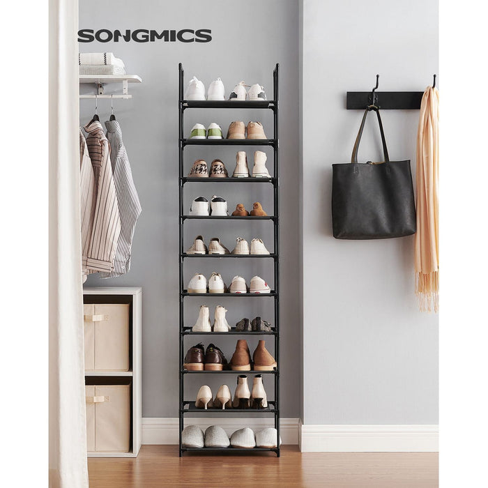 Songmics Tall Narrow Shoe Rack 10 Tier