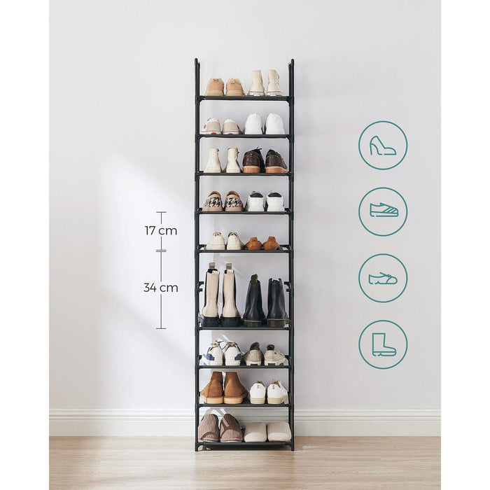 Songmics Tall Narrow Shoe Rack 10 Tier