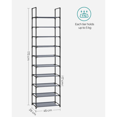Songmics Tall Narrow Shoe Rack, 45 x 28 x 173cm Songmics