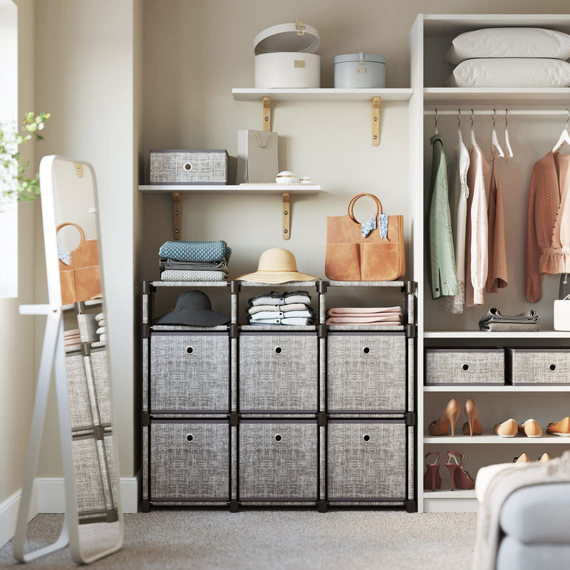 Songmics Cube Storage Unit Non-Woven Fabric Grey Songmics