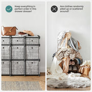 Songmics Cube Storage Unit Non-Woven Fabric Grey Songmics