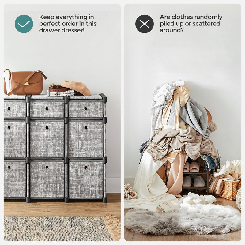 Songmics Cube Storage Unit Non-Woven Fabric Grey Songmics