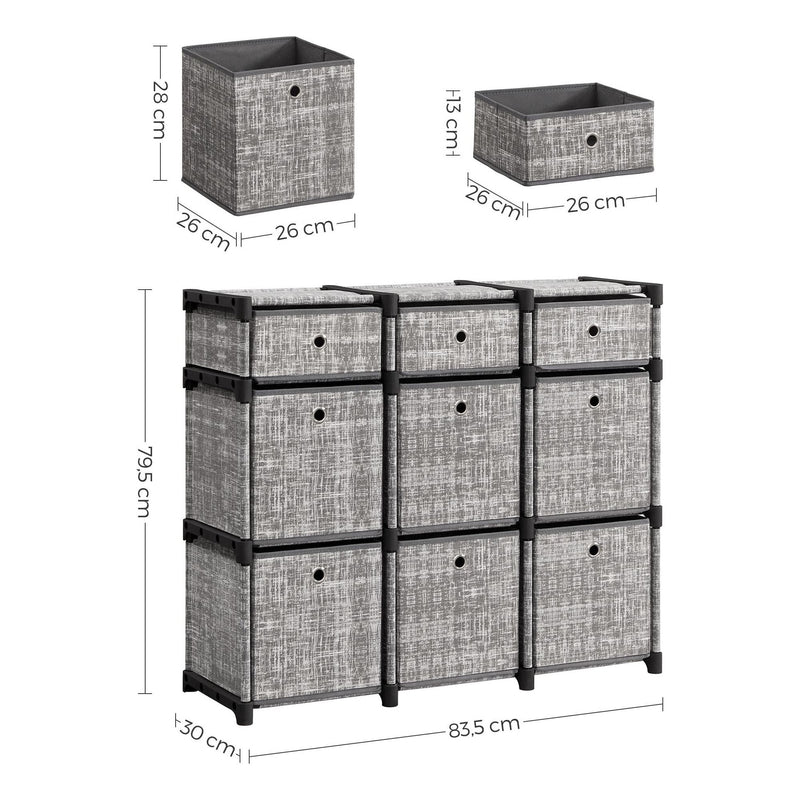 Songmics Cube Storage Unit Non-Woven Fabric Grey Songmics
