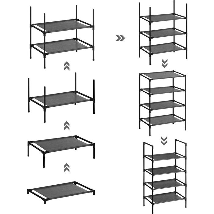 Metal Shoe Rack 4 Tier, Black