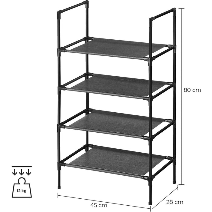 Metal Shoe Rack 4 Tier, Black