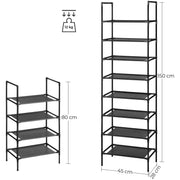 2-Pack 4-Tier Shoe Storage Rack - Black Songmics