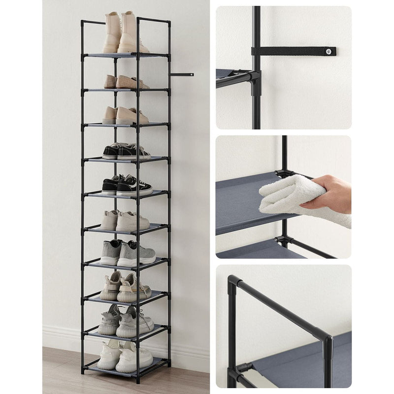 Songmics Tall Narrow Shoe Rack, 33 x 33 x 173 cm