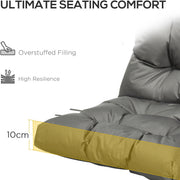 Outsunny Garden Back Chair Cushion, Comfortable Patio Seat Cushion Pad with Backrest for Outdoor & Indoor Use, Light Grey Outsunny