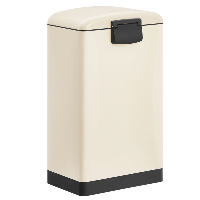 Cream Pedal Bin with Inner Compartment