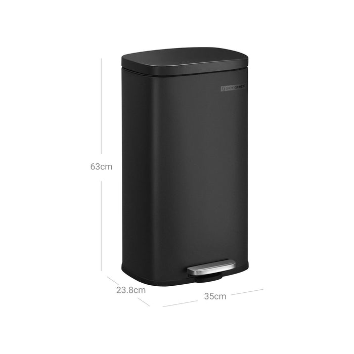 Songmics 30L Black Pedal Bin