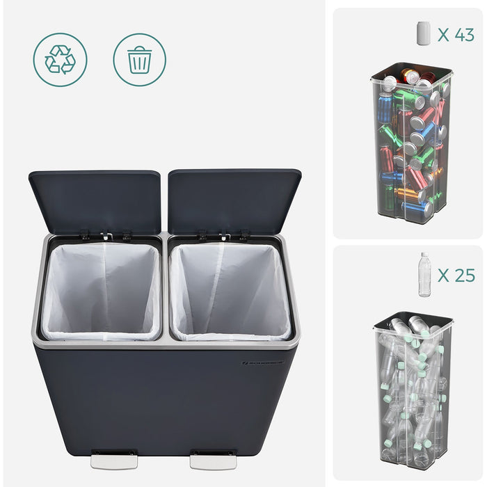 Kitchen Bin With 2 Compartments