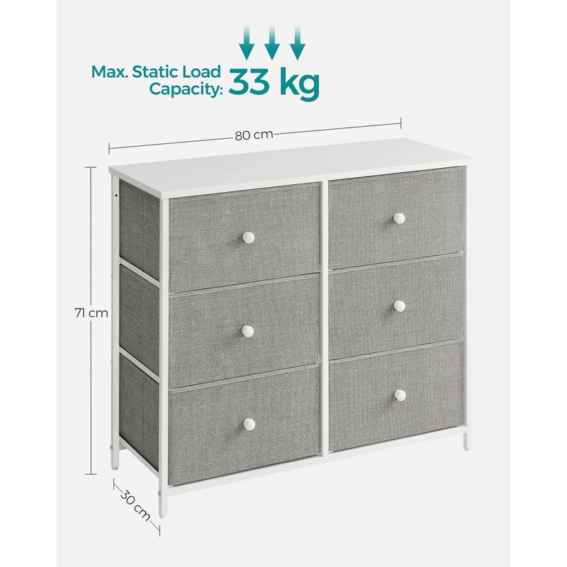 Songmics Fabric Chest of 6 Drawers