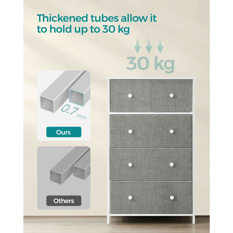 5 Drawer Chest of Fabric Drawers by Songmics