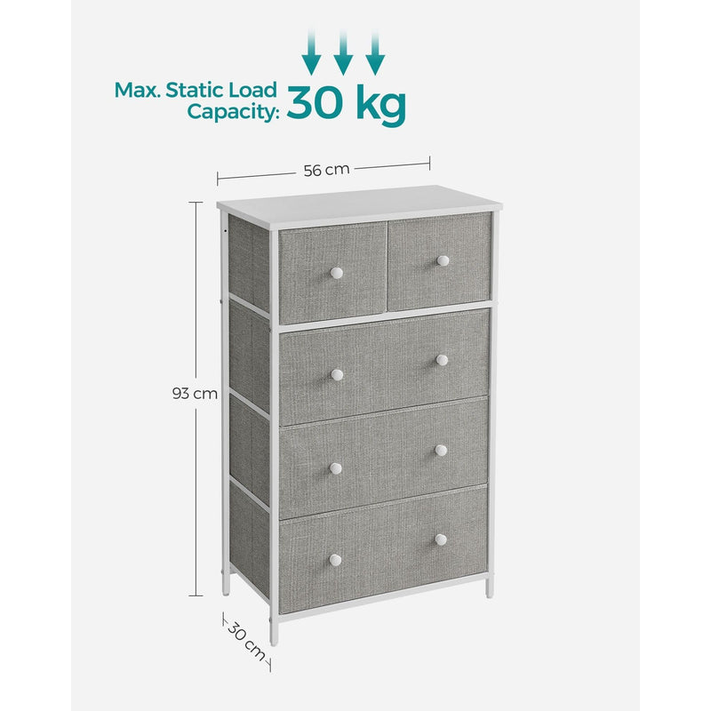 5 Drawer Chest of Fabric Drawers by Songmics