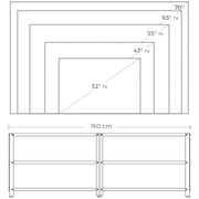 TV Rustic Industrial Stand for 70 Inch TV - 2 Large shelves for storage
