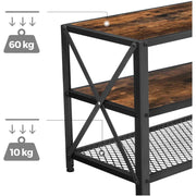 Vasagle Rustic Industrial TV Stand for 70 Inch TV - 2 Large shelves for storage