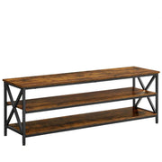 Large Industrial TV Stand 147cm Wide, 50cm High, 40cm Deep  - 2 large open shelves
