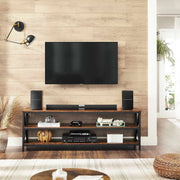 Large Industrial TV Stand 147cm Wide, 50cm High, 40cm Deep  - 2 large open shelves