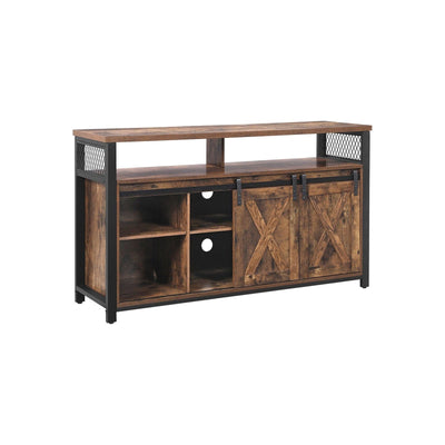 Vasagle Industrial Style TV Cabinet With Sliding Barn Style Doors