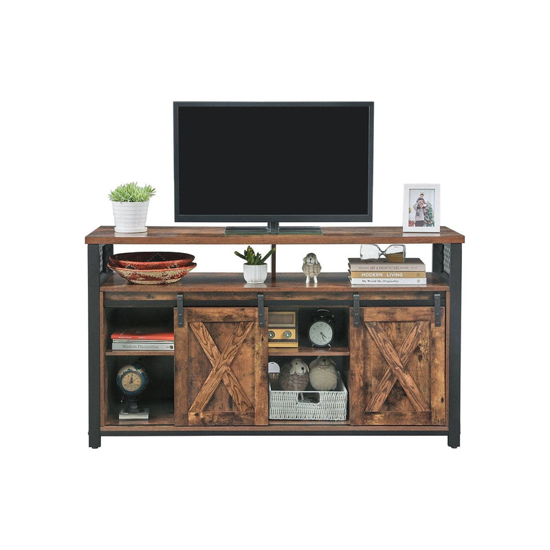 Vasagle Industrial Style TV Cabinet With Sliding Barn Style Doors