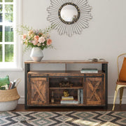 Vasagle Industrial Style TV Cabinet With Sliding Barn Style Doors
