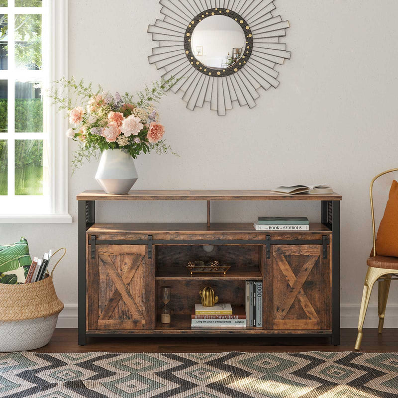 Vasagle Industrial Style TV Cabinet With Sliding Barn Style Doors