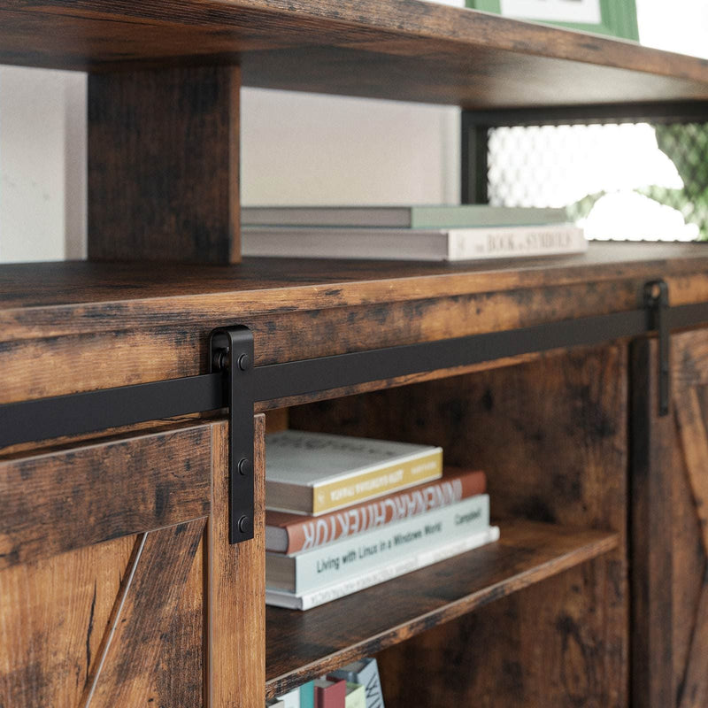 Vasagle Industrial Style TV Cabinet With Sliding Barn Style Doors