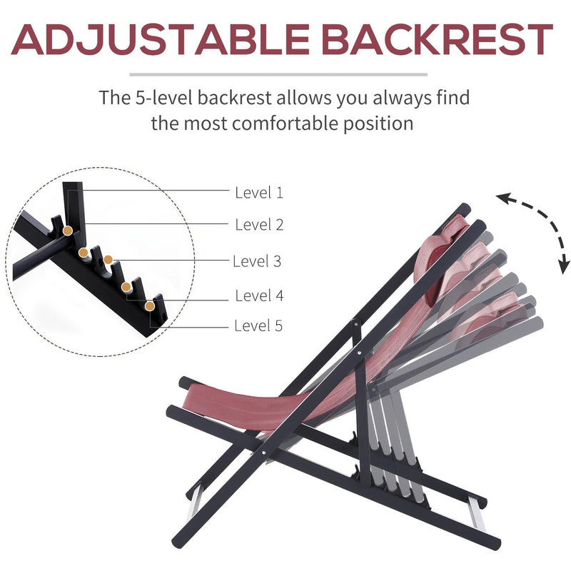 Folding Wooden Deck Chairs, Set of 2