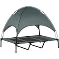 Raised Dog Bed with Canopy For Extra Large Dogs, Grey Pawhut